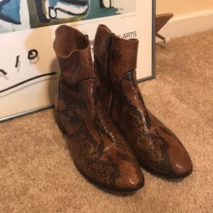 Topshop snakeskin ankle boots